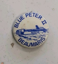 Blue Peter II Beaumaris Lifeboat Vintage Pin Badge Rare BBC  Blue Peter Appeal