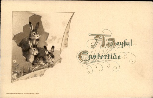 Easter three rabbits - three, in