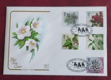 COTSWOLD FDC 2002 CHRISTMAS SEASONAL PLANTS WISEMANS BRIDGE NARBERTH PMK
