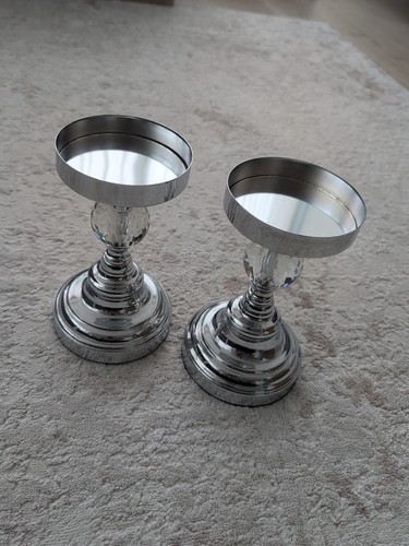 Set silver crystal candle - set, 2