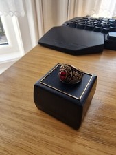 Korea War Ring With Red Stone
