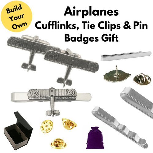 Airplanes cufflinks tie - cufflinks,