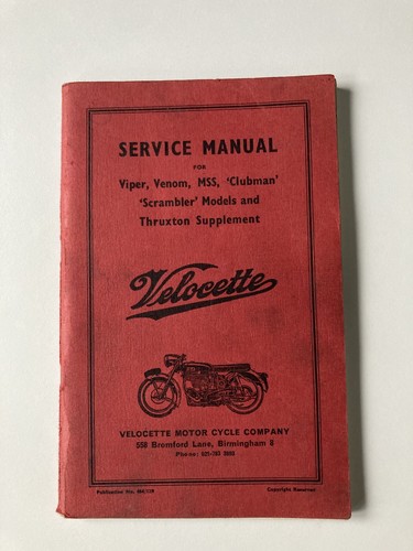Velocette service manual - manual, viper