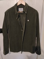 CARHARTT WIP MADISON FINE CORD SHIRT tarragon green / wax medium. 