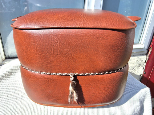 Vintage brown faux leather - faux,