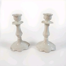 Coalport countryware  Bone China 6” White Candle Stick Holders. Made In England