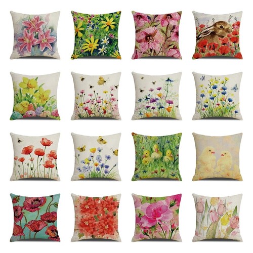 Spring poppy flower - 18", pillow