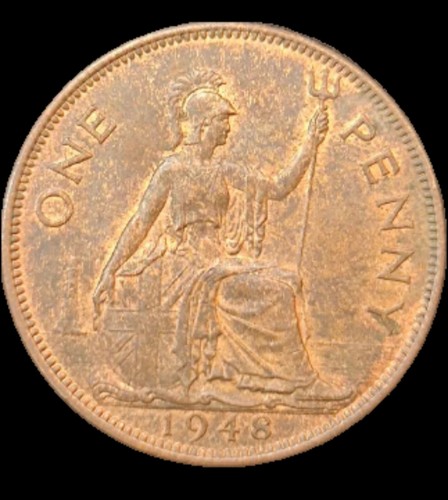 Penny 1948 george vi with - 1,