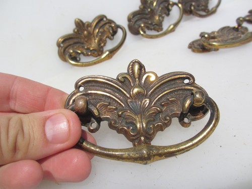 Antique brass drawer handles - brass,