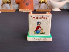 Vintage Manor Ware Match Box Holder - Welsh lady Detail Aberystwyth