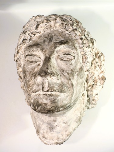 Vintage concrete bust human - vintage,