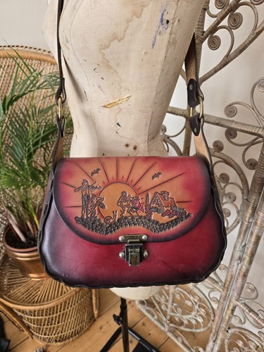 Vintage tooled leather 70s
