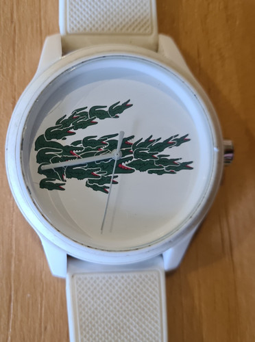 White lacoste watch used needs - white,