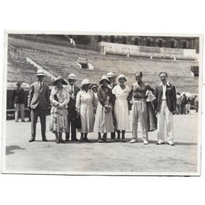 BARCELONA English Tourists meet a Bull Fighter - Vintage Photograph c1935