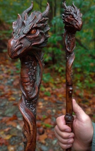 Art wooden walking - walking, stick