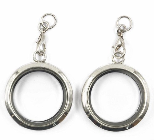 2pcs 30mm silver round - 2pcs,