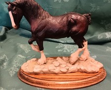 Teviotdale Hawick Shire Horse on plinth