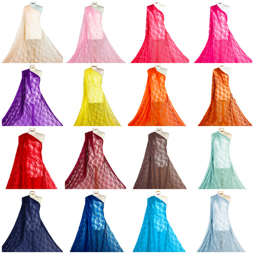 Stretch lace fabric polyester - stretch,