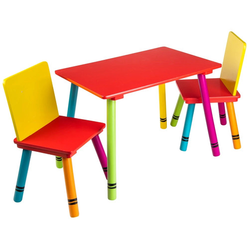 Wooden crayon table - crayon,