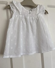 Next Baby Girl White Spotty Blouse Top Size 12-18 Months
