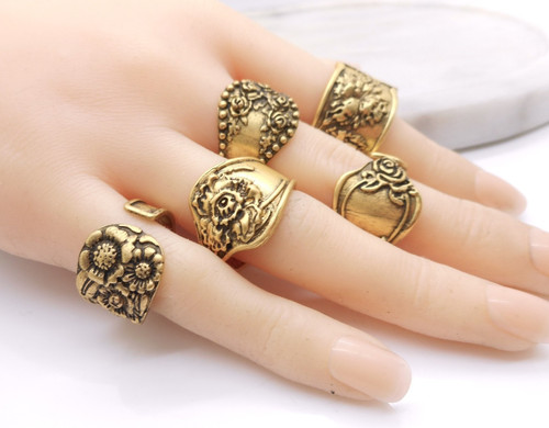 Bohemian 5pc ring lot - 5pc,