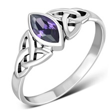 Amethyst Celtic Ring Sterling