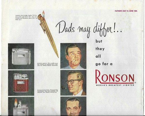 Vintage ronson lighters print - ronson,