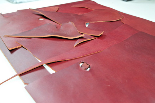 Latigo leather offcuts - leather,