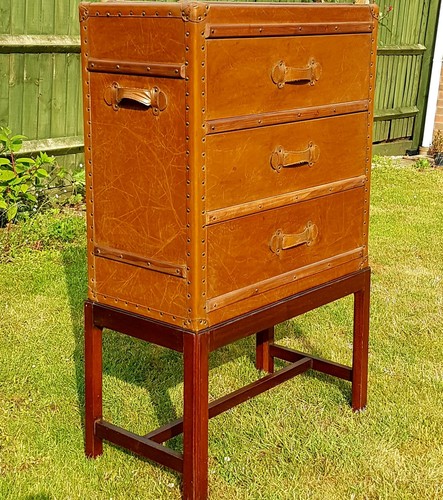 Three drawer faux leather - three,