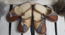 Women's Eco Leather / Wool Slippers Shoe Many Size  Thick sole (20)