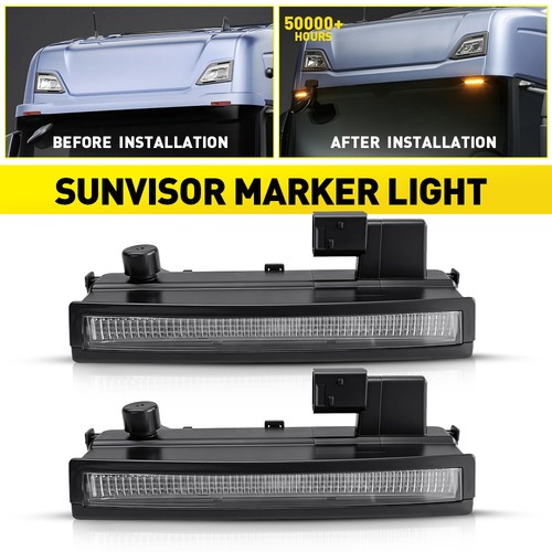 Pair amber led sun visor - visor, top