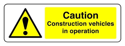 Caution construction vehicles - caution,