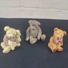 x3 Teddy Bear Figurines c11cm