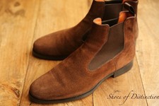 Santoni Brown Hatchgrain Suede