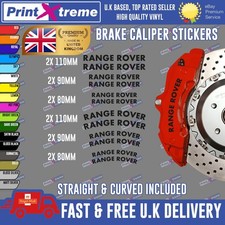 12 Premium RANGE ROVER Brake Caliper Decal Sticker High Temp Straight & Curved B