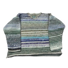 Vintage Hand Knit Jumper 100% Wool Fair Isle Sweater Multicoloured Womens 2XL