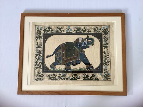 Vintage indian miniature silk - indian,