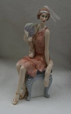 Art Deco Roaring 1920s & Charleston Lady Figurines By Leonardo Collection Bnib
