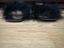 Black Fluffy Heels