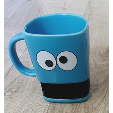 Milk and Cookie Monster Dunk Mug Holder Blue Eyes Mouth Sesame Street SEE DESC