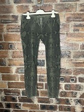PIERRE BALMAIN KHAKI SNAKE PRINT JEANS FIT 8/10