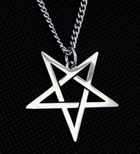 Steel open inverted pentagram - steel,