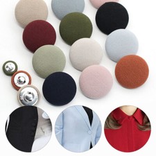 10Pcs Round Metal Buttons Fabric Cloth Covered DIY Sewing Clothes Accessories