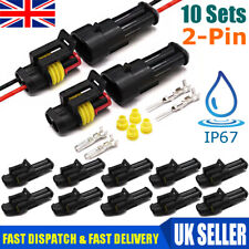 10 Sets 12V 2 Pin Cable Wire Connector Plug Waterproof Sealed Fit Electrical Car