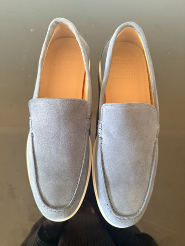 Loake blue suede slip - suede, slip-on