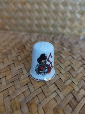 Collectible Thimble – Dunoon Scottish Bagpiper Design with Gold Trim Kitsch