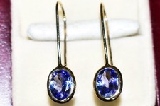 9 ct Gold AAA Tanzanite Long Drop Earrings – 1.80 ct
