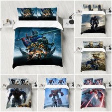 3D Transformers Bedding Set Quilt Duvet Cover Pillowcase Single Double Home Gift