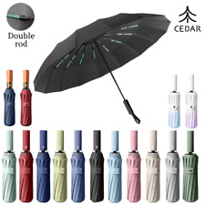 Cedar® Extra Strength Umbrella foldable 24 Rods Fully Automatic Large UV Protect