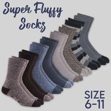 Mens Fluffy Cosy Slipper Socks